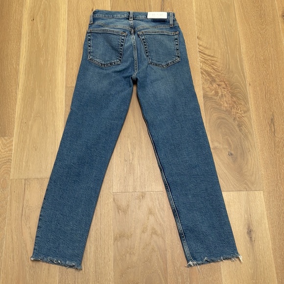 Re/Done classic stovepipe ankle length medium blue jeans - Picture 5 of 7